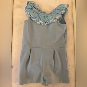 Janie and Jack romper with eyelet collar